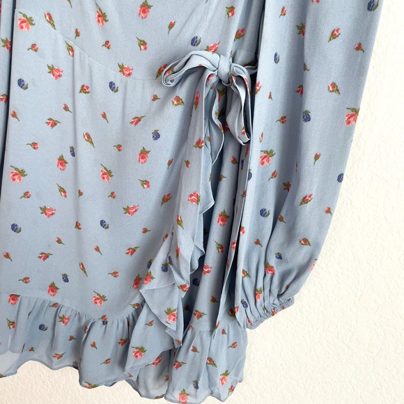 Reformation Cammi Light Blue Floral Mini Dress - Picture 10 of 14